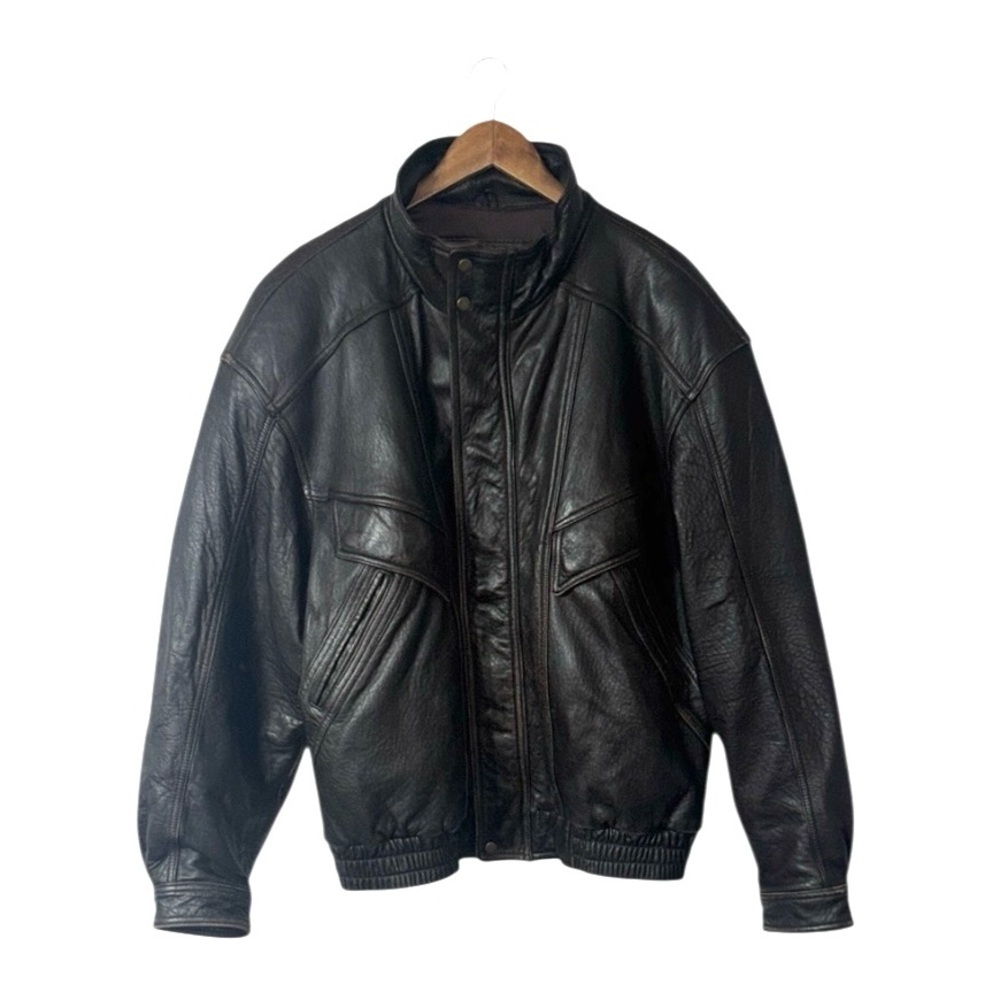 Vintage Colebrook Leather Chocolate Brown Jacket Bomber Motorcycle 90s Men’s XL